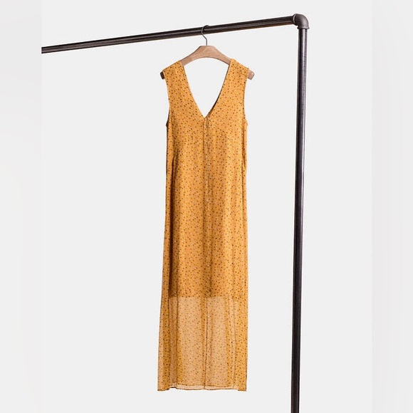 ✨Coach Sleeveless Silk Dot Print V Neck Dress in Yellow & Multi Dots, 8 NWT✨ - Picture 7 of 9